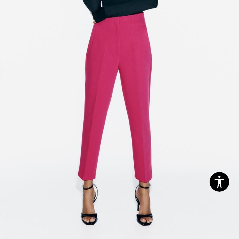 High waist pink Zara trousers NWT